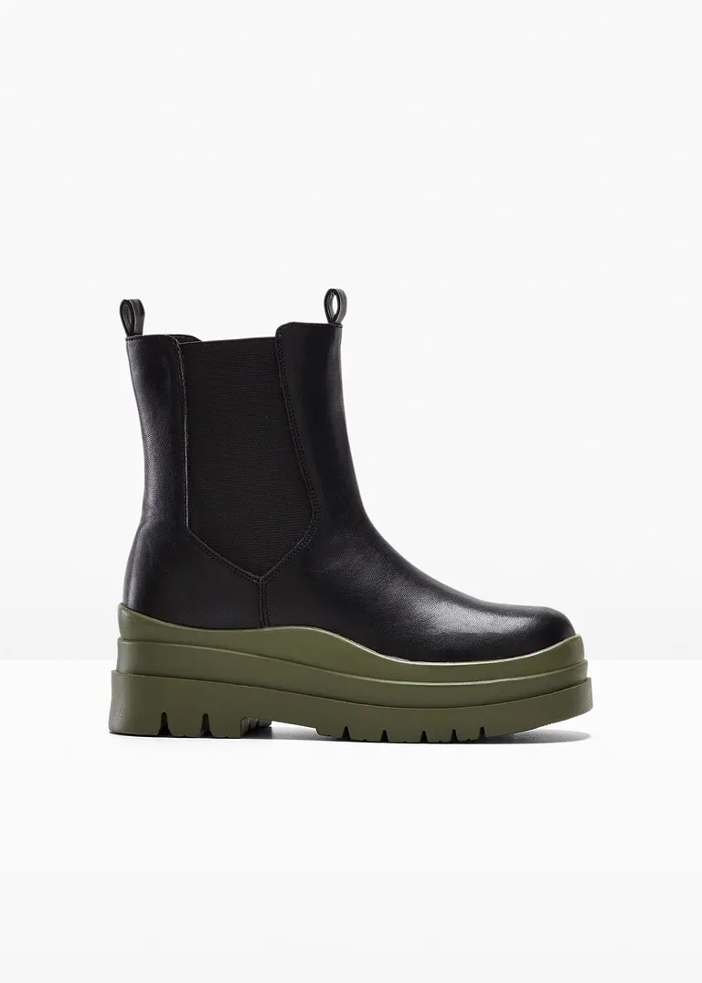 Chelsea Boot in schwarz von vorne - bonprix Chelsea Boot in schwarz von vorne - bonprix