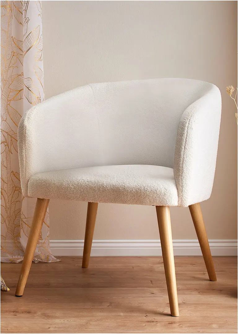 Sessel Bouclé in weiß von vorne - bpc living bonprix collection Sessel Bouclé in weiß von vorne - bpc living bonprix collection