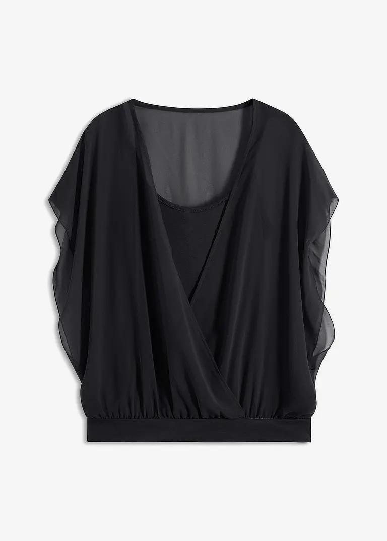 Shirtbluse in schwarz von vorne - bonprix Shirtbluse in schwarz von vorne - bonprix