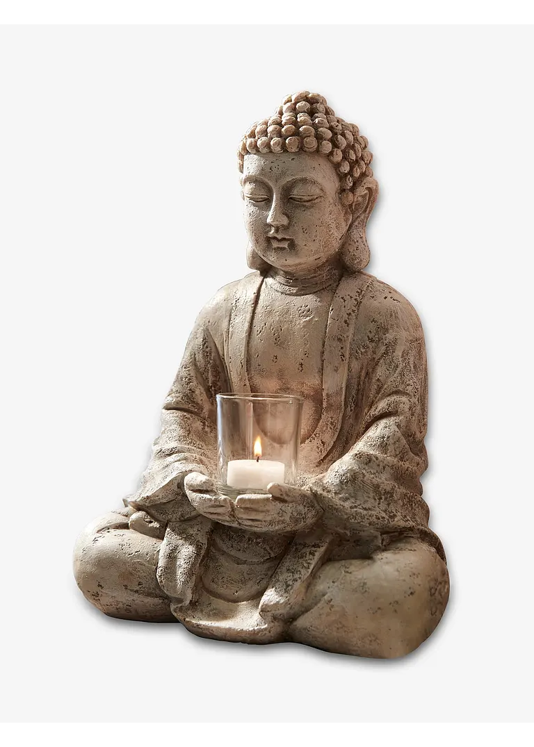 Deko-Figur Buddha mit Teelichthalter in grau - bonprix Deko-Figur Buddha mit Teelichthalter in grau - bonprix