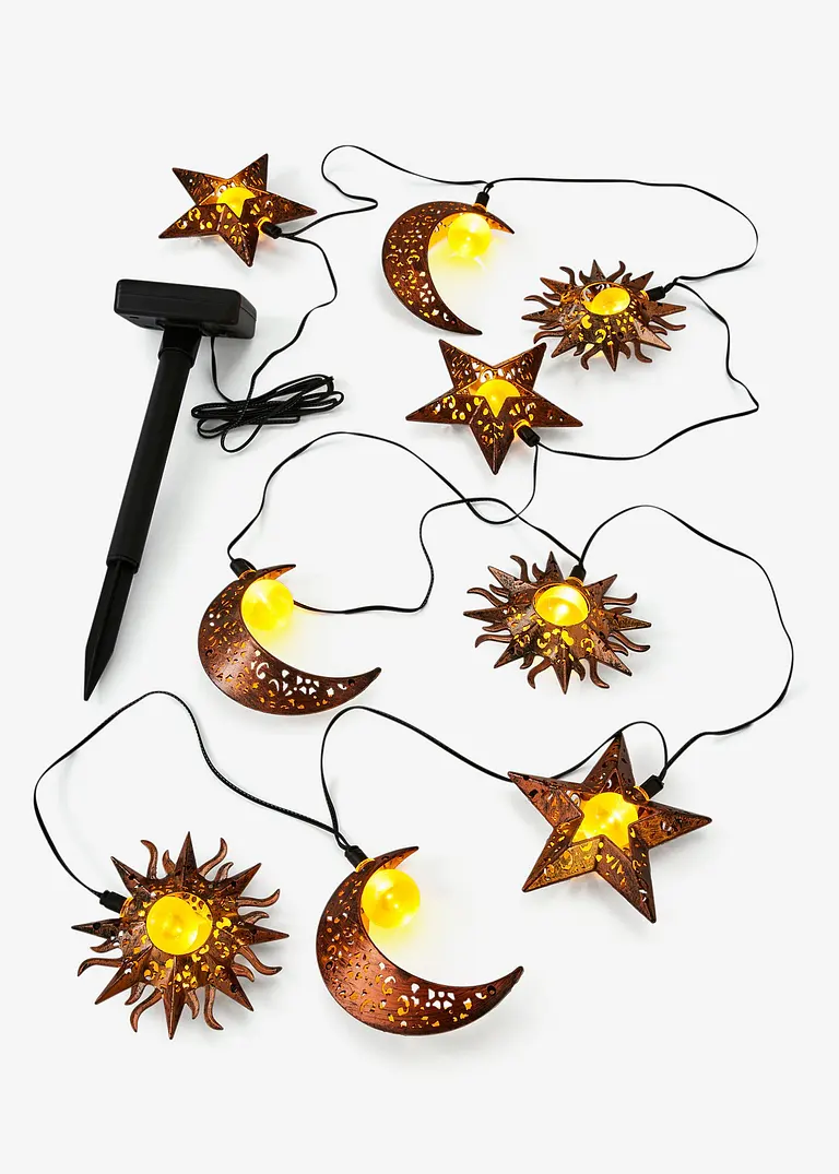 Solar Lichterkette Sonne, Mond. Sterne in schwarz - bonprix Solar Lichterkette Sonne, Mond. Sterne in schwarz - bonprix