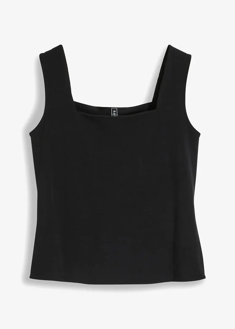 Top mit reiner Bio-Baumwolle in schwarz von vorne - bonprix Top mit reiner Bio-Baumwolle in schwarz von vorne - bonprix