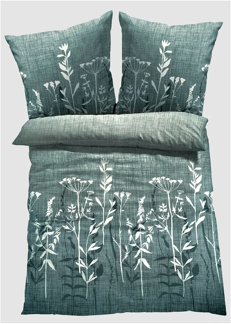 Bettwäsche mit Blumen Design in grau - bonprix Bettwäsche mit Blumen Design in grau - bonprix