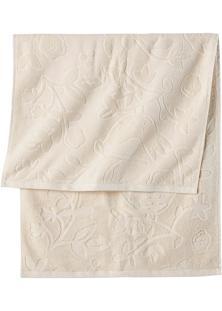 Handtuch mit Hoch-Tief-Struktur in beige - bonprix Handtuch mit Hoch-Tief-Struktur in beige - bonprix