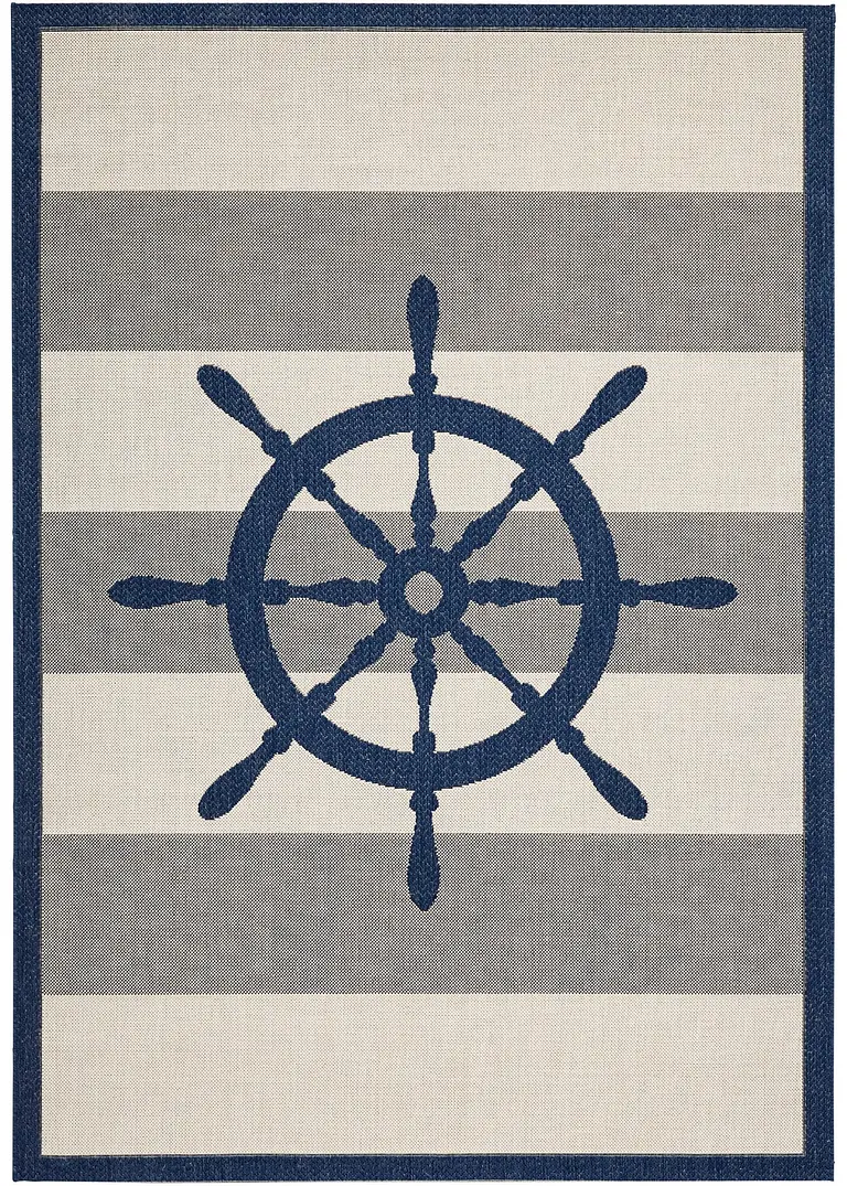 In- und Outdoor Teppich mit Steuerrad Motiv in blau - bpc living bonprix collection In- und Outdoor Teppich mit Steuerrad Motiv in blau - bpc living bonprix collection