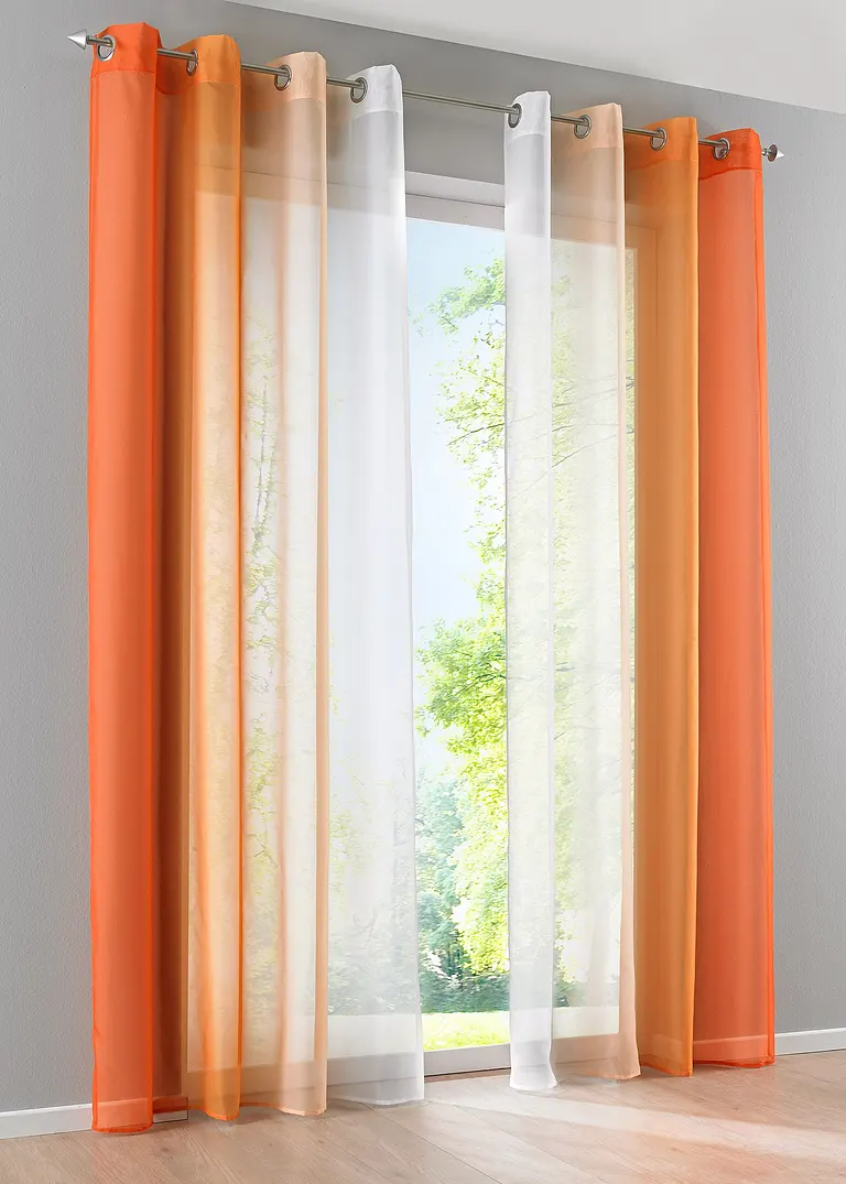 Gardinen aus leichtem Voile, auch in extralang (2er Pack) in orange - bonprix Gardinen aus leichtem Voile, auch in extralang (2er Pack) in orange - bonprix