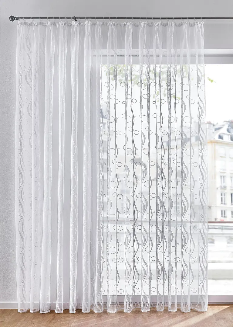 Jacquard Gardine (1er-Pack) in weiß - bonprix Jacquard Gardine (1er-Pack) in weiß - bonprix