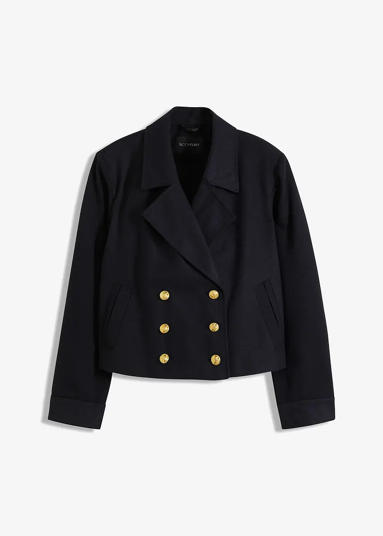 Leichte Blazer Jacke in schwarz von vorne - bonprix Leichte Blazer Jacke in schwarz von vorne - bonprix