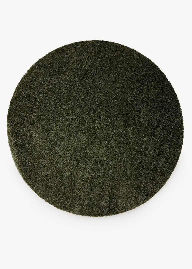 Runder waschbarer Teppich mit weichem Flor in grün von vorne - bonprix Runder waschbarer Teppich mit weichem Flor in grün von vorne - bonprix