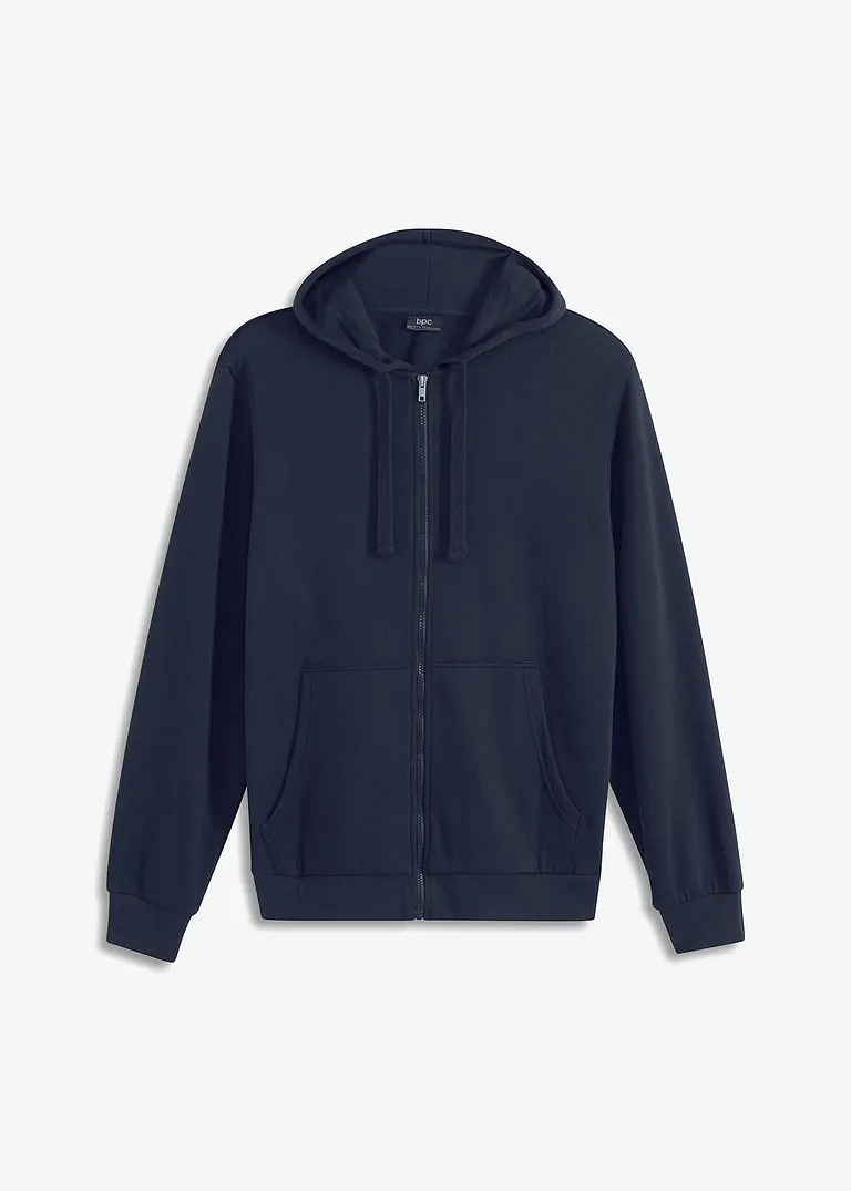 Kapuzen-Sweatjacke mit Reißverschluss in blau von vorne - bonprix Kapuzen-Sweatjacke mit Reißverschluss in blau von vorne - bonprix
