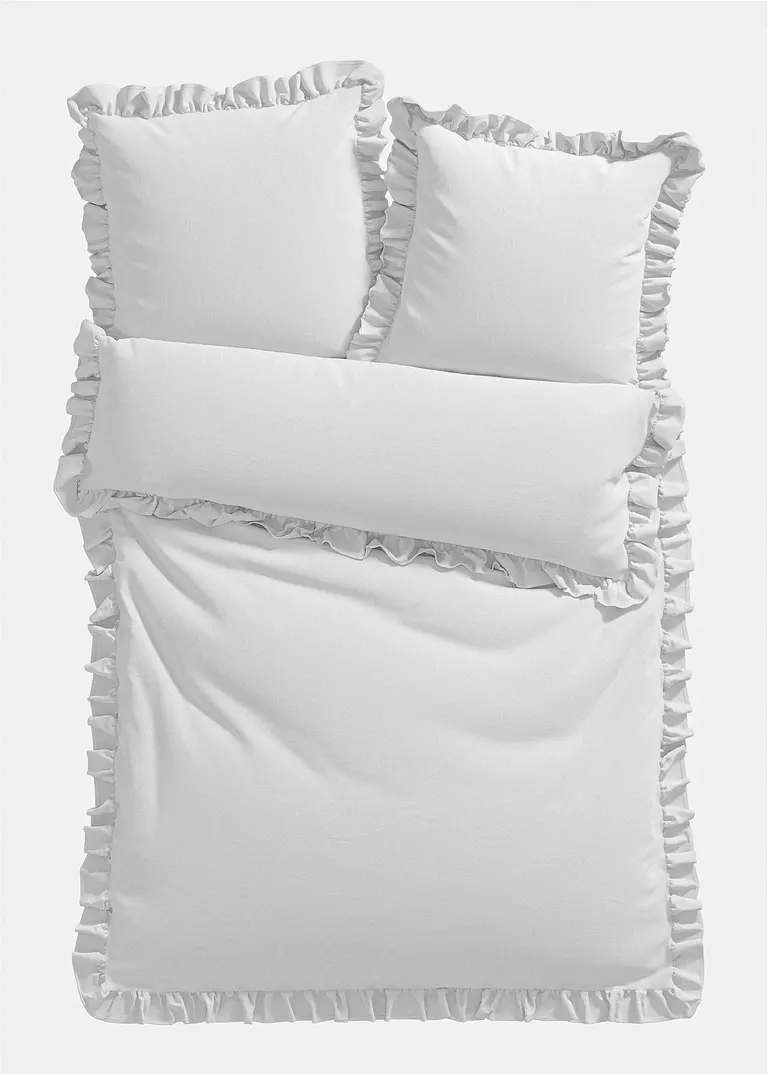 Bettwäsche mit Rüschen in weiß von vorne - bonprix Bettwäsche mit Rüschen in weiß von vorne - bonprix