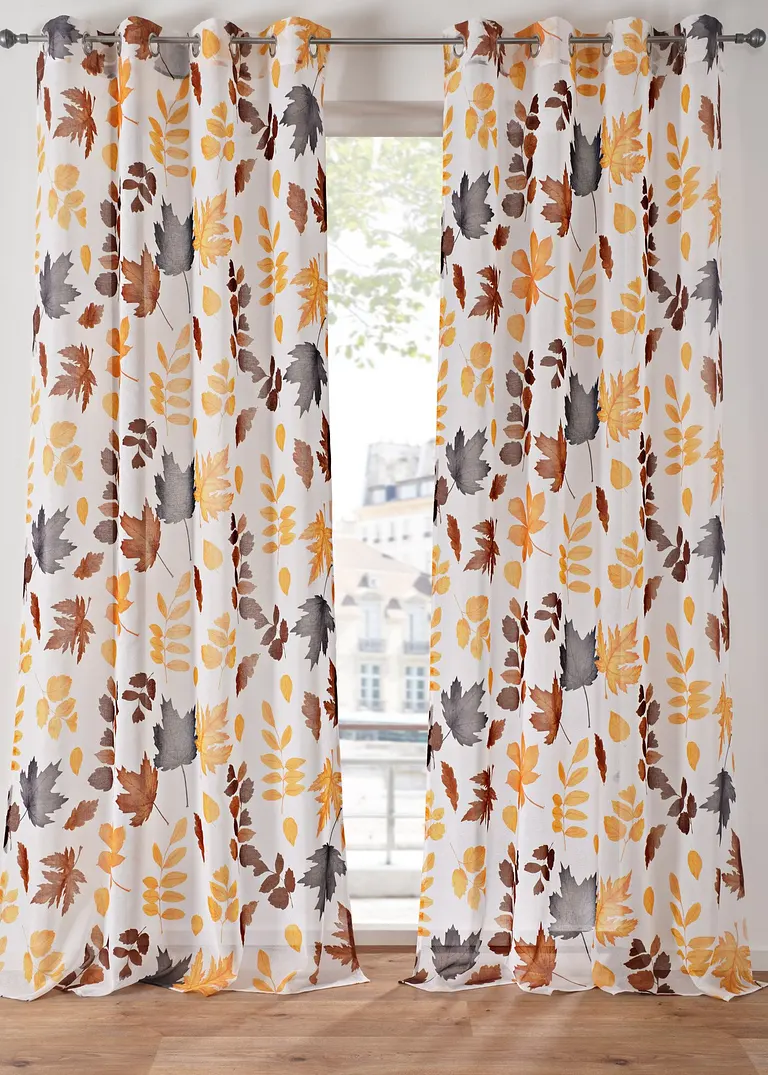 Gardine mit recyceltem Polyester (1er Pack) in beige - bonprix Gardine mit recyceltem Polyester (1er Pack) in beige - bonprix