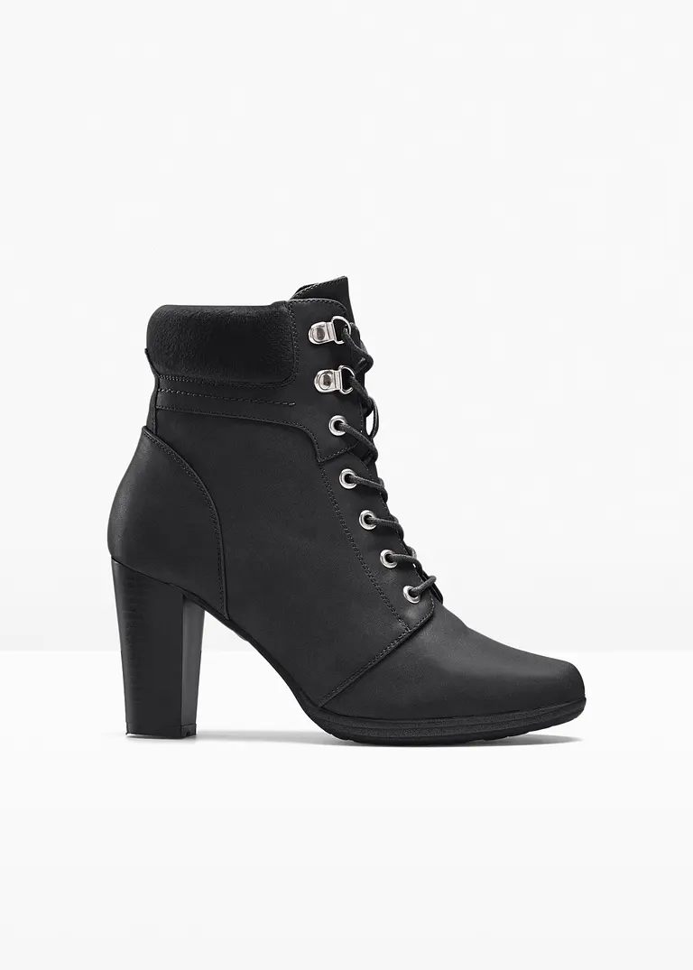 Schnür Stiefelette in schwarz von vorne - bonprix Schnür Stiefelette in schwarz von vorne - bonprix