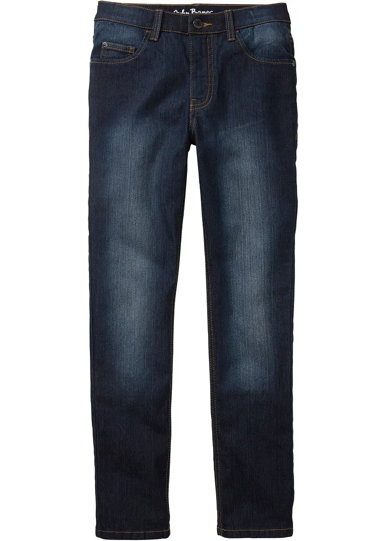 Slim Fit Stretch-Jeans, Straight in blau von vorne - bonprix Slim Fit Stretch-Jeans, Straight in blau von vorne - bonprix