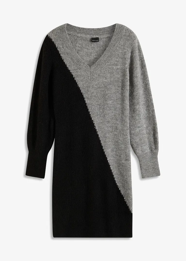 Strickkleid in schwarz von vorne - bonprix Strickkleid in schwarz von vorne - bonprix
