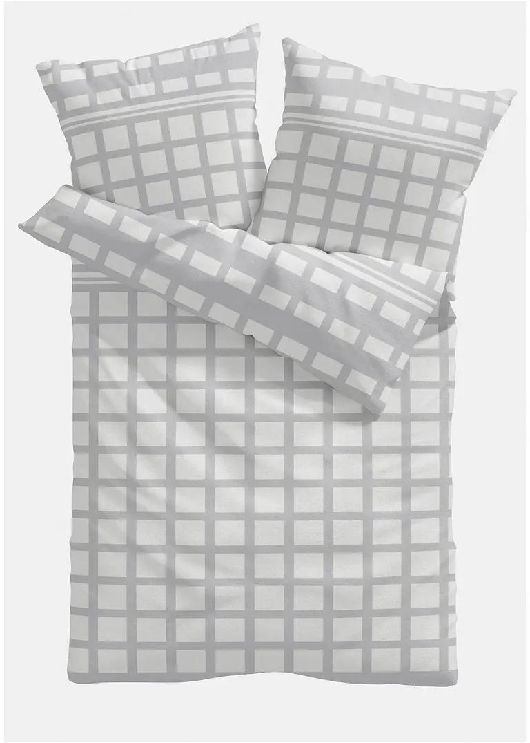 Bettwäsche mit Karos in grau von vorne - bonprix Bettwäsche mit Karos in grau von vorne - bonprix