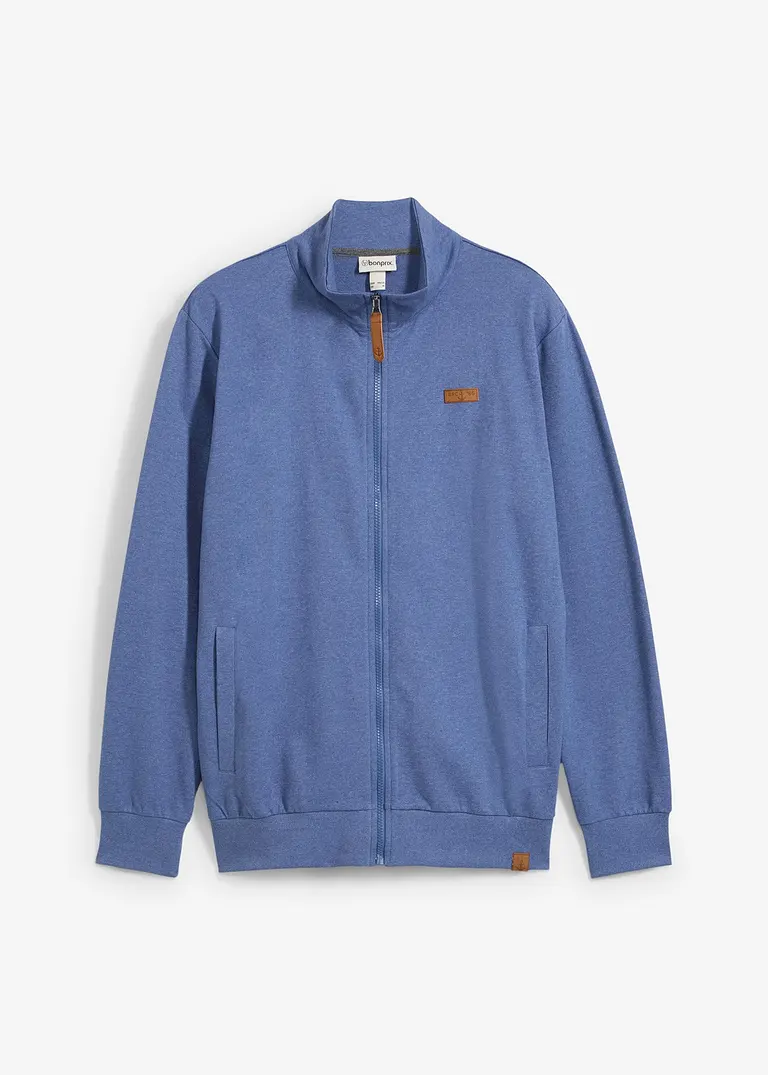 Sweatjacke mit Stehkragen in blau von vorne - bonprix Sweatjacke mit Stehkragen in blau von vorne - bonprix