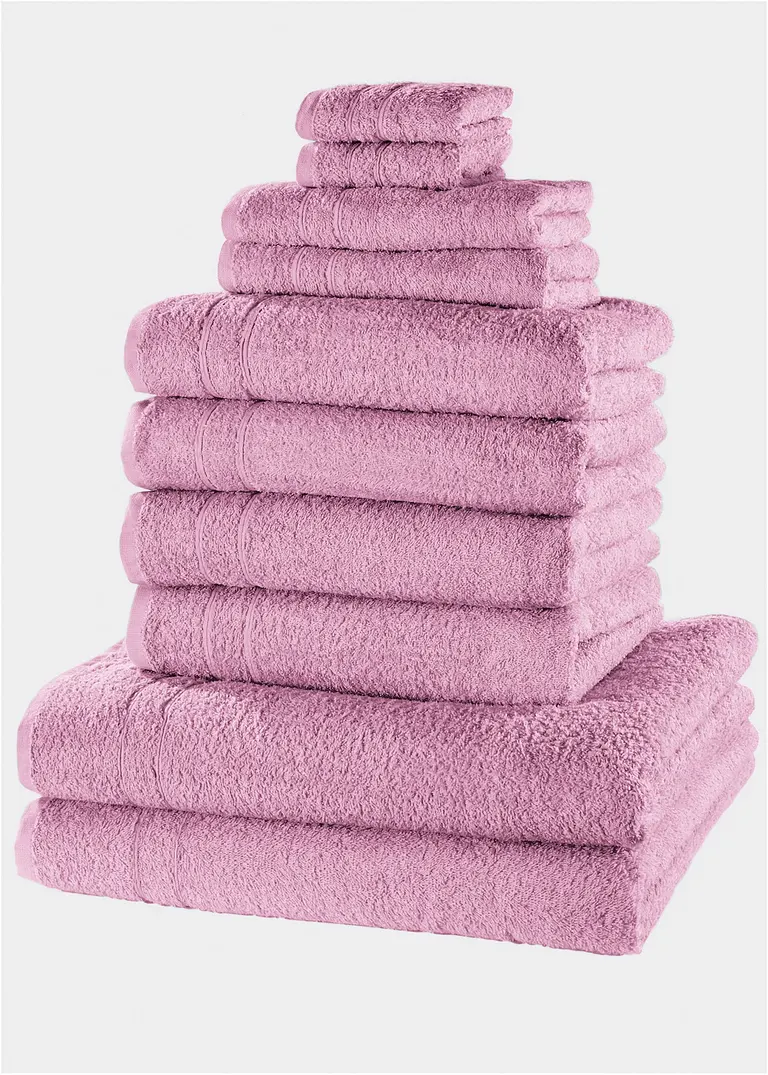 Handtuch Set (10-tlg. Set) in rosa - bonprix Handtuch Set (10-tlg. Set) in rosa - bonprix