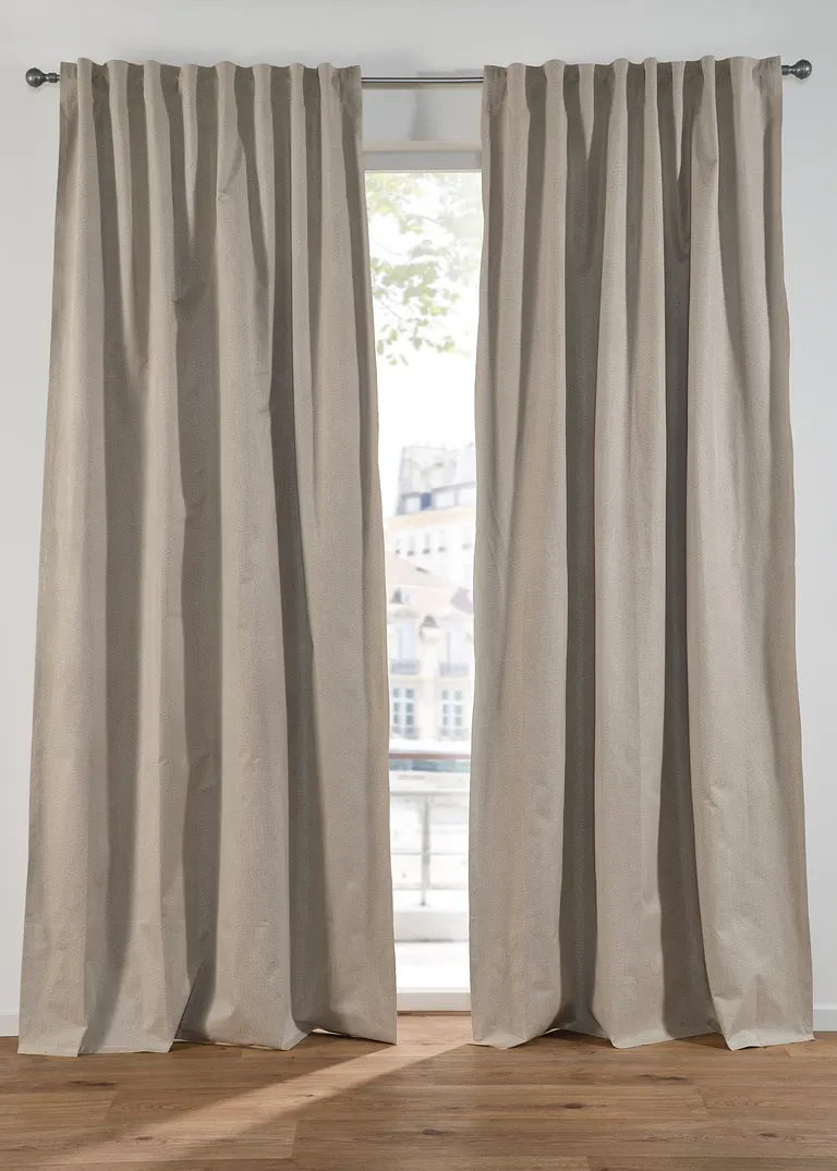 Verdunkelungsvorhang mit recyceltem Polyester mit Struktur (1er Pack) in beige - bonprix Verdunkelungsvorhang mit recyceltem Polyester mit Struktur (1er Pack) in beige - bonprix