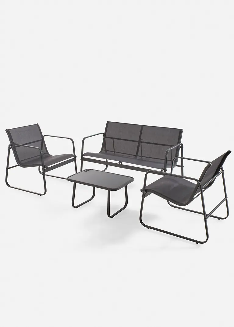 Gartenmöbel Set (4-tlg. Set) in grau - bonprix Gartenmöbel Set (4-tlg. Set) in grau - bonprix