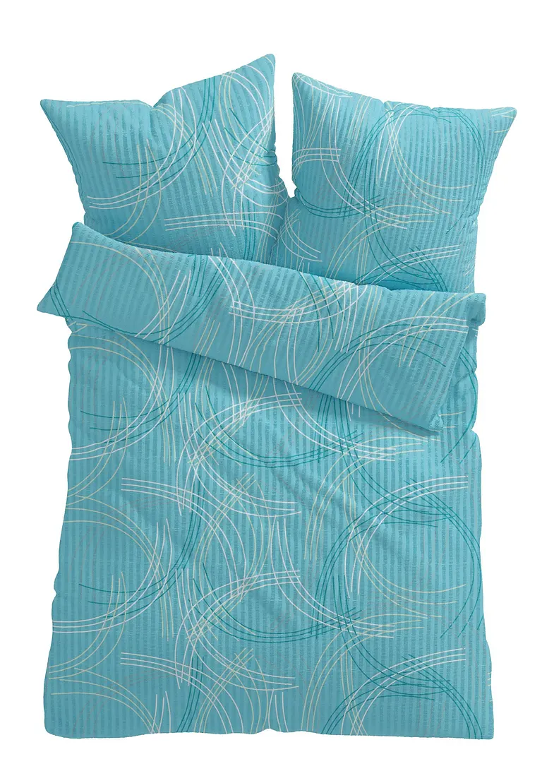 Bettwäsche mit grafischem Design in blau von vorne - bonprix Bettwäsche mit grafischem Design in blau von vorne - bonprix