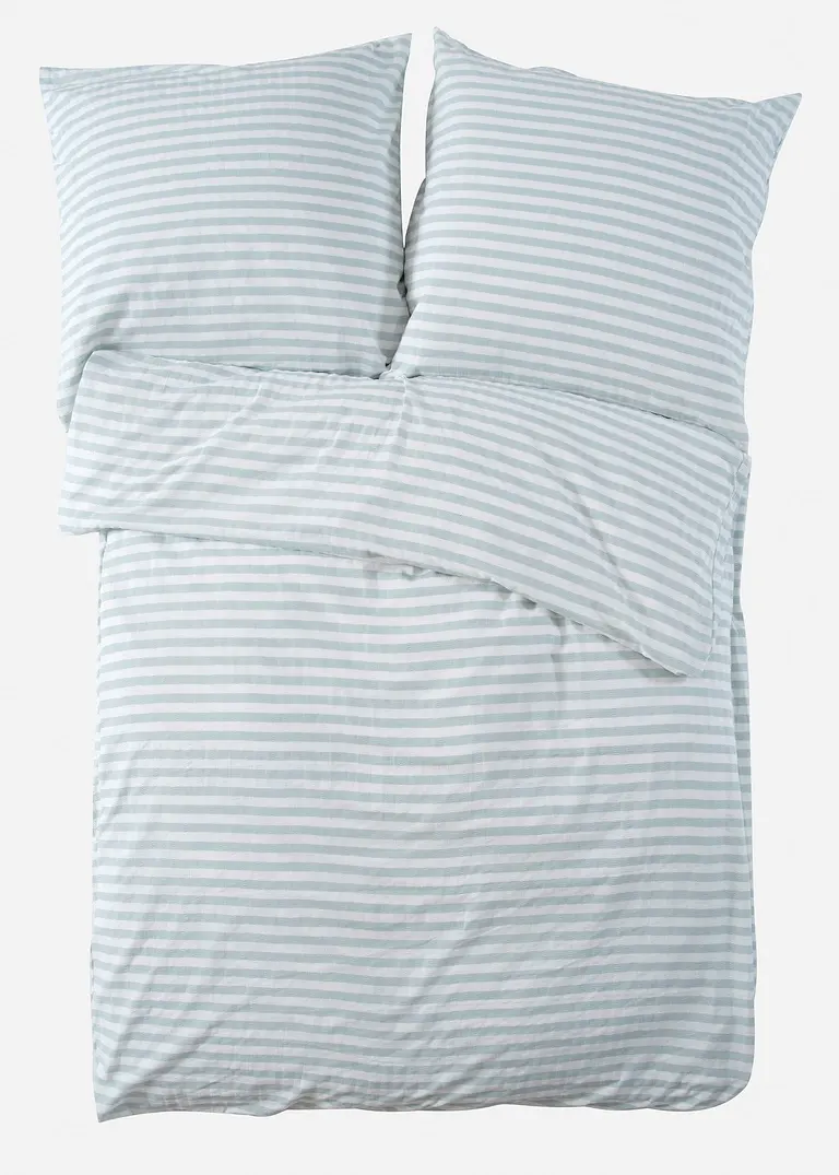 Bettwäsche mit Streifen in grau von vorne - bonprix Bettwäsche mit Streifen in grau von vorne - bonprix