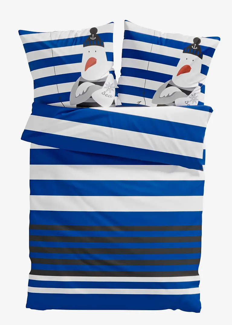Bettwäsche mit Möwe in blau von vorne - bonprix Bettwäsche mit Möwe in blau von vorne - bonprix