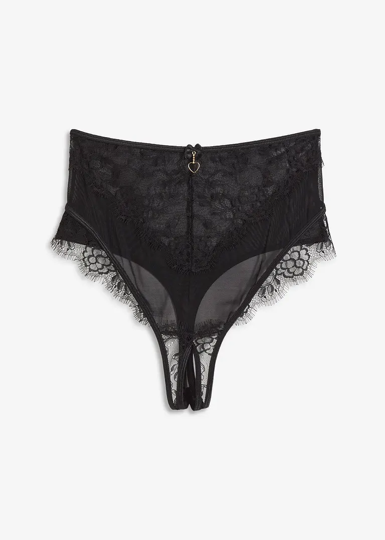 Taillenstring ouvert in schwarz von vorne - VENUS Taillenstring ouvert in schwarz von vorne - VENUS