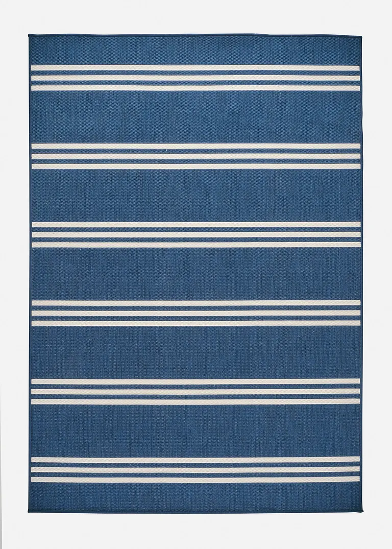 In- und Outdoor Wende-Teppich mit Streifen in blau von vorne - bonprix In- und Outdoor Wende-Teppich mit Streifen in blau von vorne - bonprix