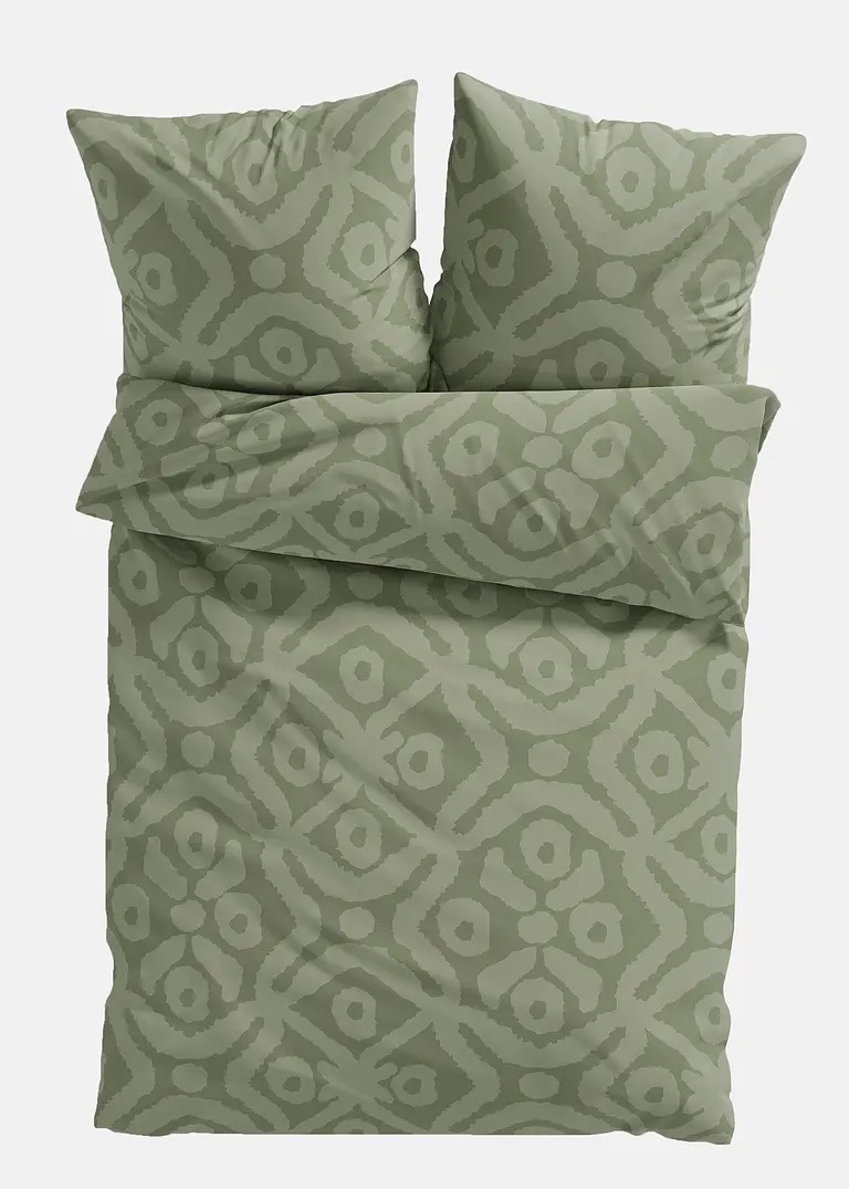 Bettwäsche mit edlem Design in grün von vorne - bonprix Bettwäsche mit edlem Design in grün von vorne - bonprix