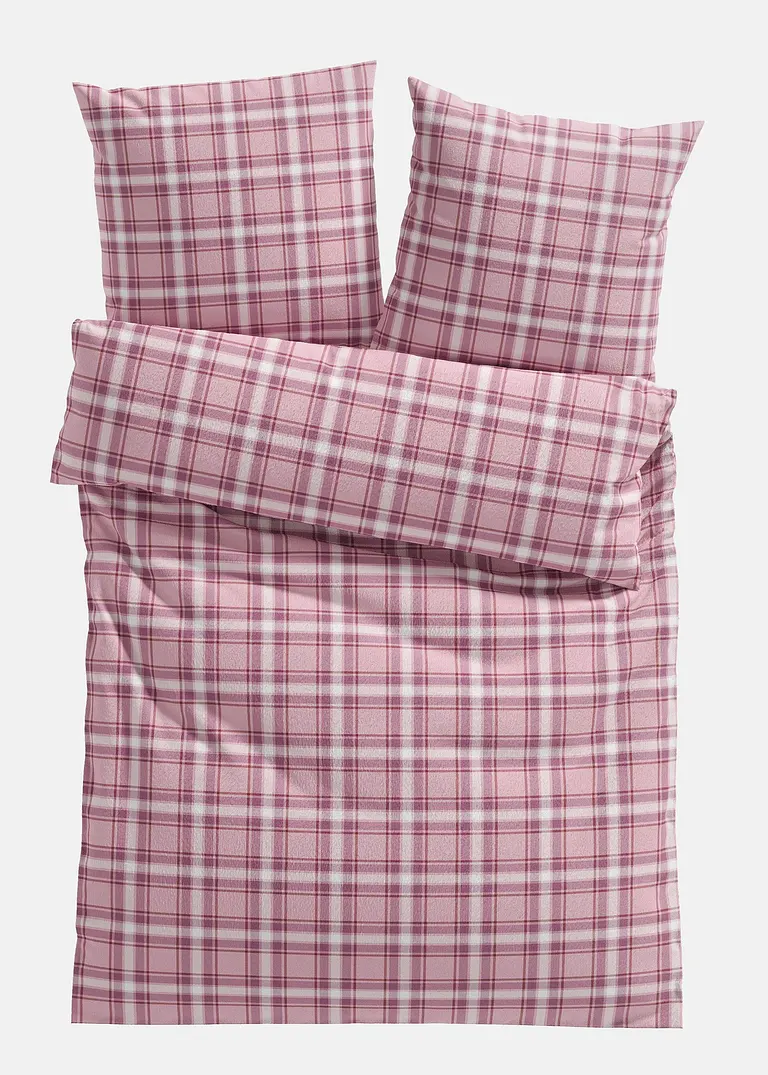 Bettwäsche mit Karos in lila von vorne - bonprix Bettwäsche mit Karos in lila von vorne - bonprix