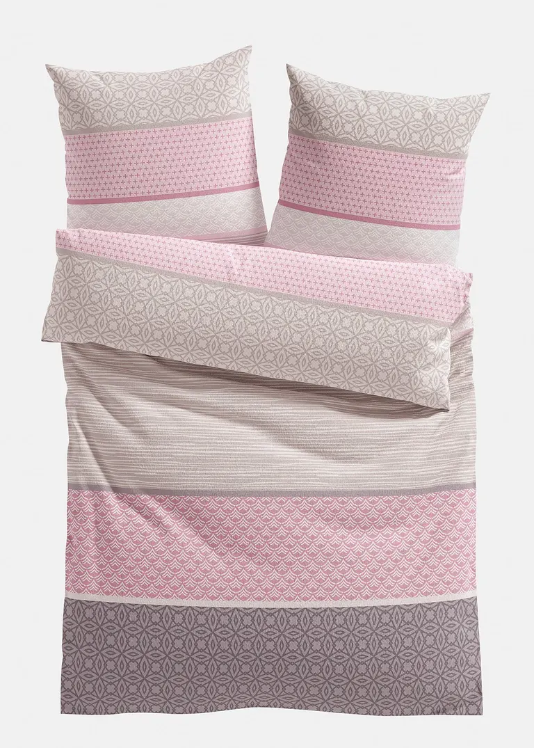 Bettwäsche mit Streifen in rosa von vorne - bonprix Bettwäsche mit Streifen in rosa von vorne - bonprix