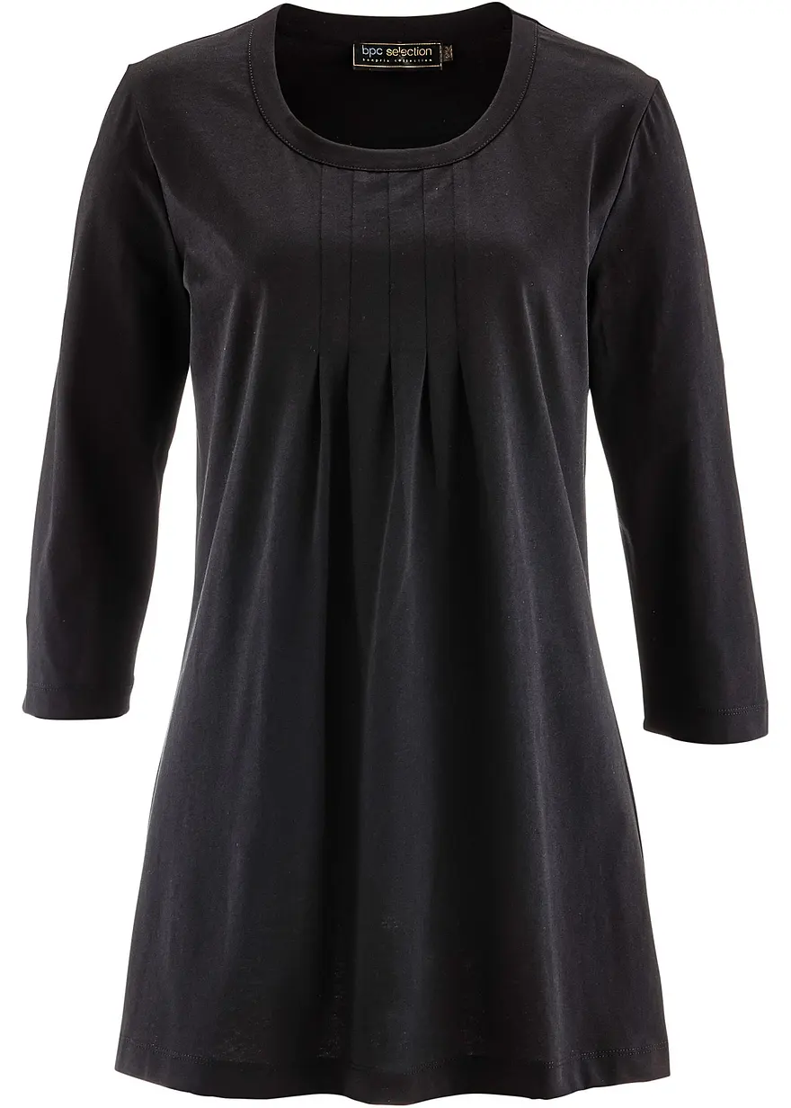 Longshirt aus reiner Baumwolle in schwarz von vorne - bonprix Longshirt aus reiner Baumwolle in schwarz von vorne - bonprix