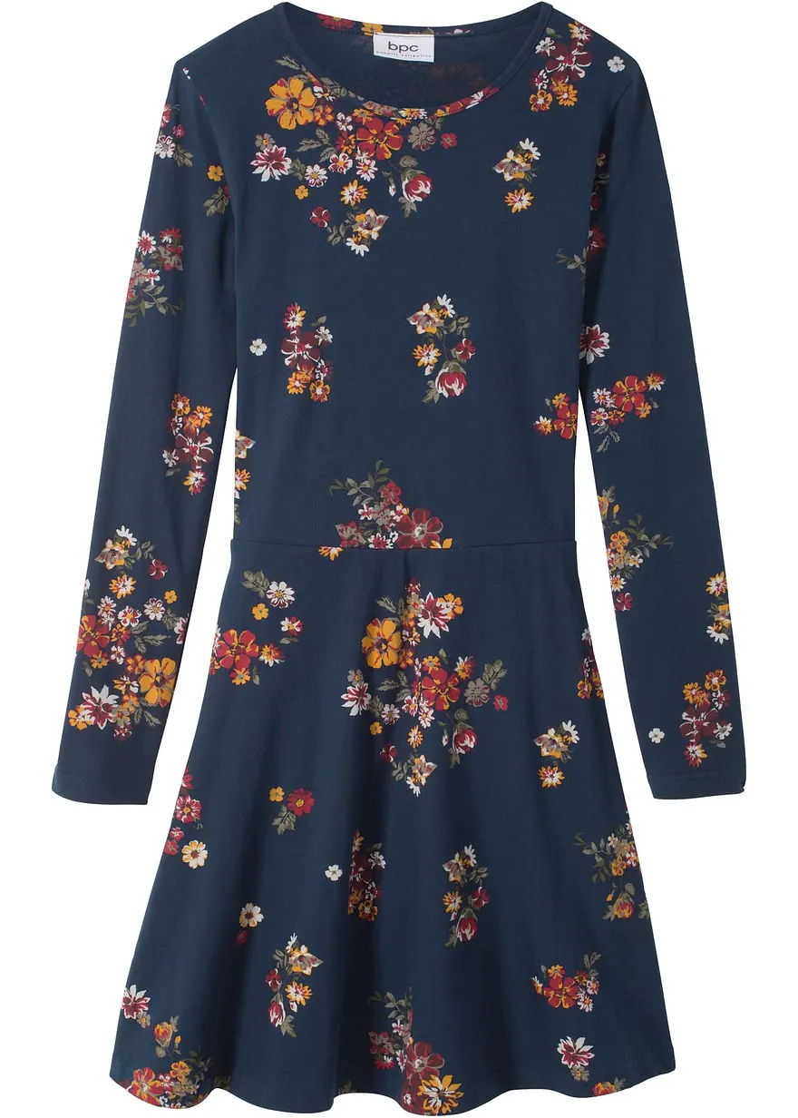 Jerseykleid aus reiner Bio-Baumwolle in blau von vorne - bonprix Jerseykleid aus reiner Bio-Baumwolle in blau von vorne - bonprix