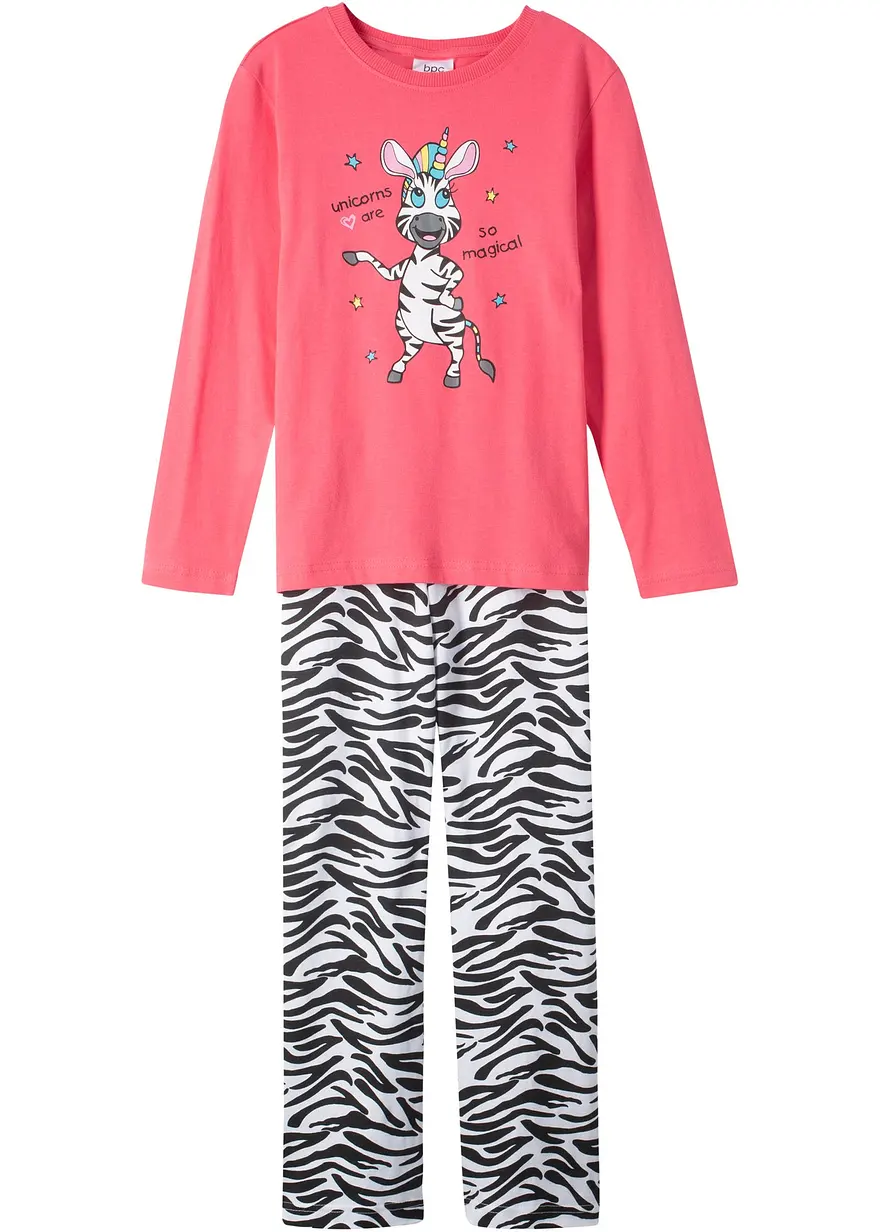 Pyjama (2-tlg. Set) in pink von vorne - bonprix Pyjama (2-tlg. Set) in pink von vorne - bonprix