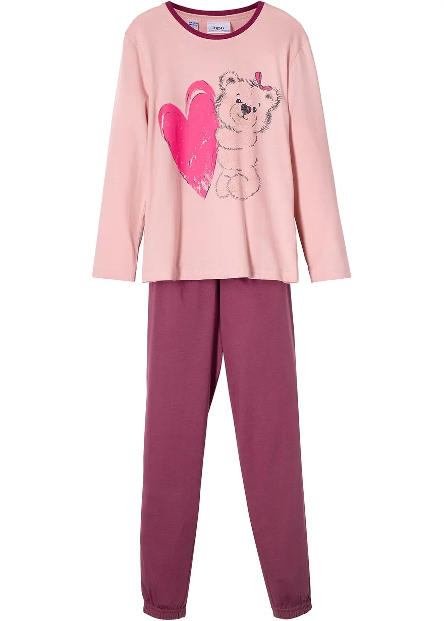 Pyjama aus reiner Bio-Baumwolle (2-tlg. Set) in rosa - bonprix Pyjama aus reiner Bio-Baumwolle (2-tlg. Set) in rosa - bonprix