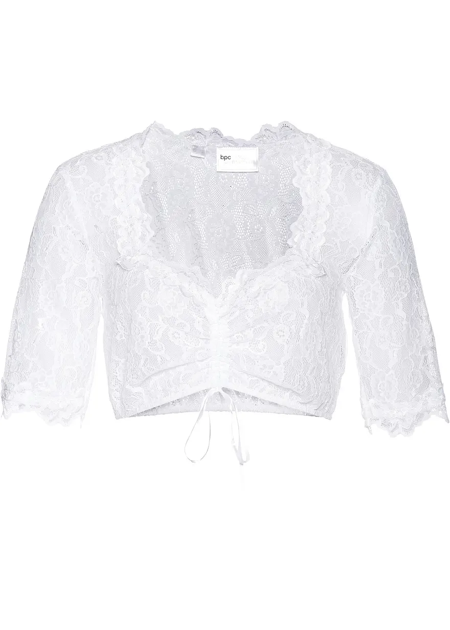 Dirndlspitzenbluse in weiß von vorne - bonprix Dirndlspitzenbluse in weiß von vorne - bonprix