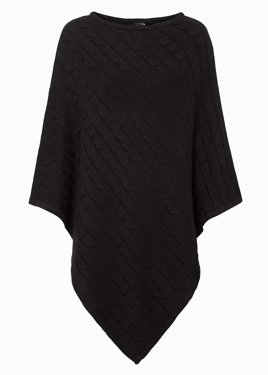 Poncho mit Kaschmiranteil in schwarz - bonprix Poncho mit Kaschmiranteil in schwarz - bonprix