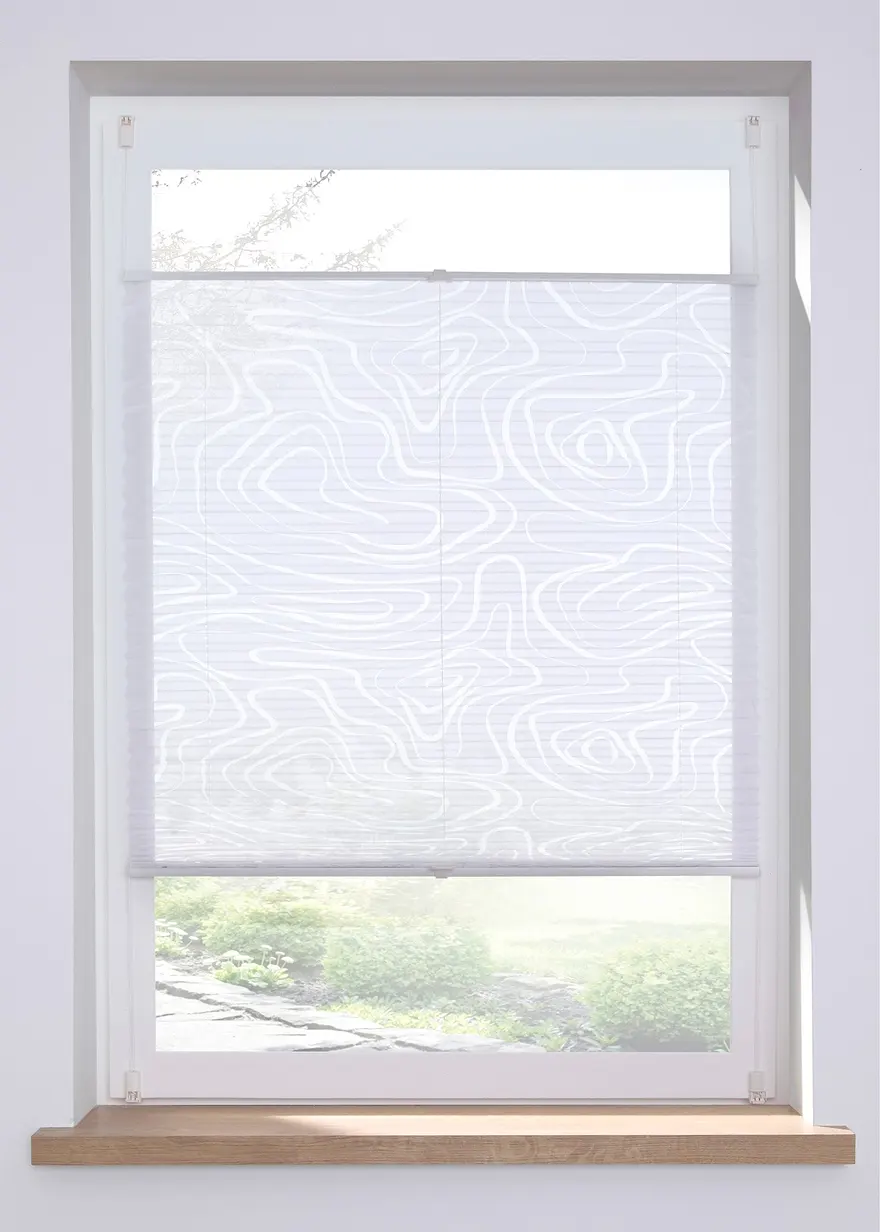 Ausbrenner Plissee mit graphischem Muster in weiß - bpc living bonprix collection Ausbrenner Plissee mit graphischem Muster in weiß - bpc living bonprix collection