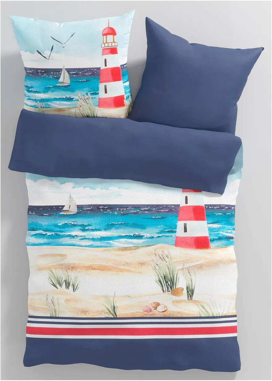 Bettwäsche mit maritimem Motiv in bunt - bonprix Bettwäsche mit maritimem Motiv in bunt - bonprix