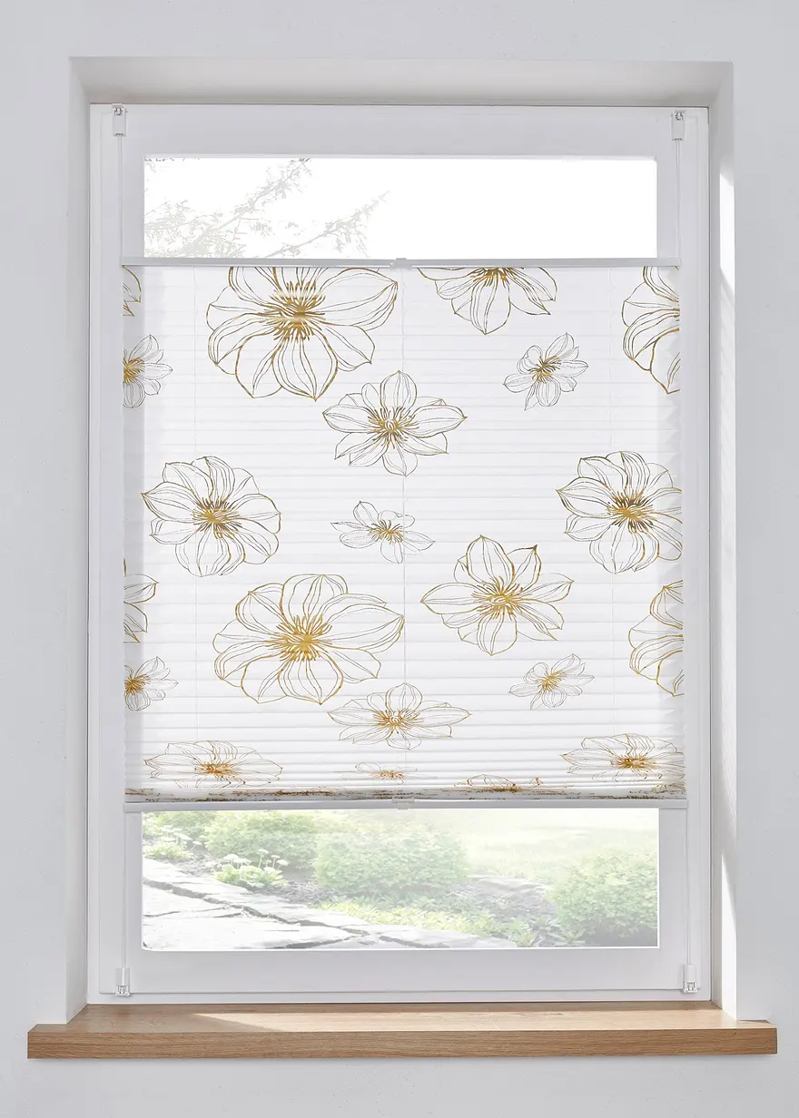 Plissee mit Blumendruck in weiß - bpc living bonprix collection Plissee mit Blumendruck in weiß - bpc living bonprix collection
