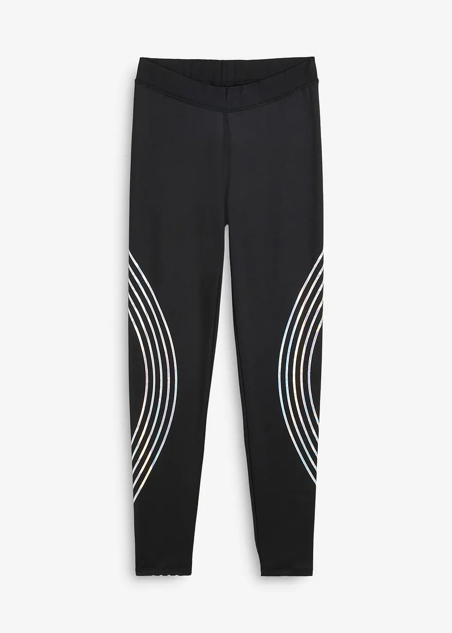 Thermo-Leggings mit reflektierenden Details, knöchelfrei in schwarz von vorne - bonprix Thermo-Leggings mit reflektierenden Details, knöchelfrei in schwarz von vorne - bonprix
