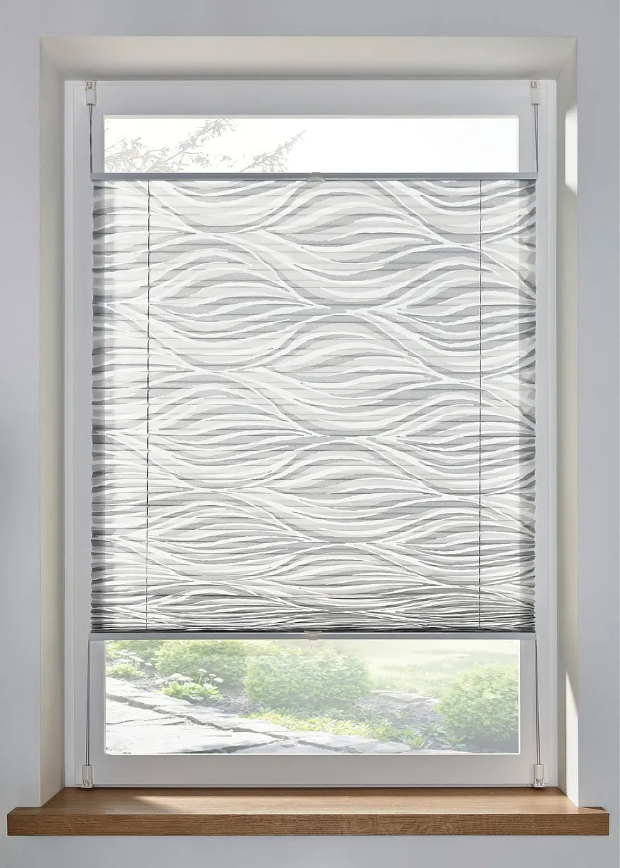 Ausbrenner Plissee mit Wellen in grau - bonprix Ausbrenner Plissee mit Wellen in grau - bonprix