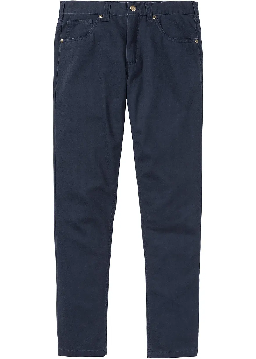 Regular Fit Twillhose aus reiner Baumwolle, Straight in blau von vorne - bonprix Regular Fit Twillhose aus reiner Baumwolle, Straight in blau von vorne - bonprix