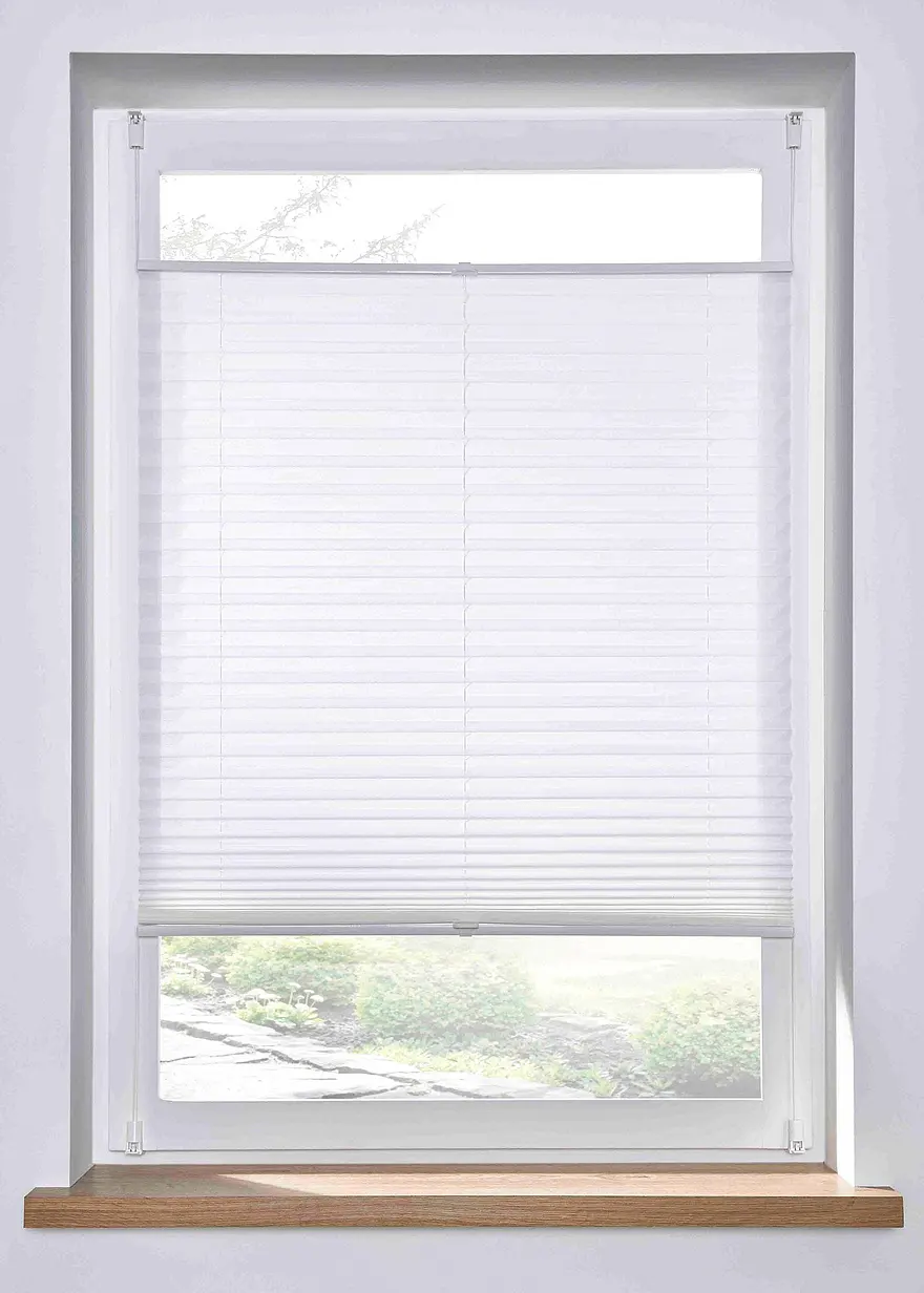 Leinenlook Plissee in weiß - bpc living bonprix collection Leinenlook Plissee in weiß - bpc living bonprix collection