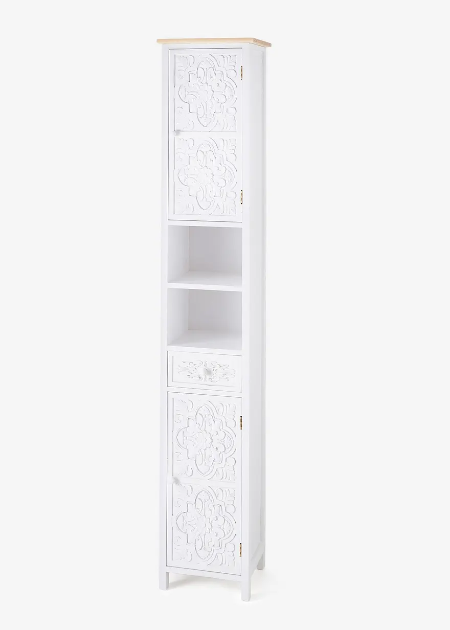 Hochschrank mit Ornament in weiß von vorne - bonprix Hochschrank mit Ornament in weiß von vorne - bonprix