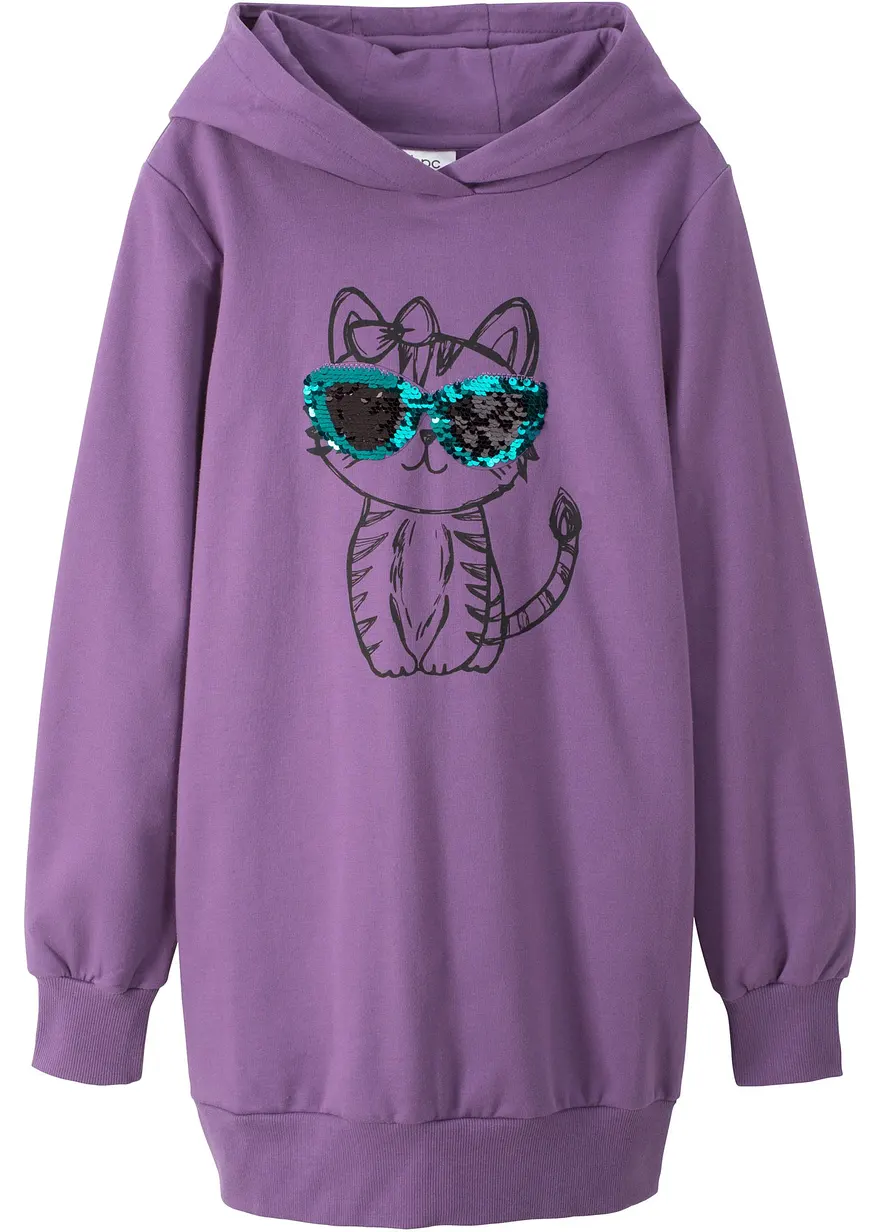 Oversize-Sweatshirt aus reiner Bio-Baumwolle in lila von vorne - bonprix Oversize-Sweatshirt aus reiner Bio-Baumwolle in lila von vorne - bonprix