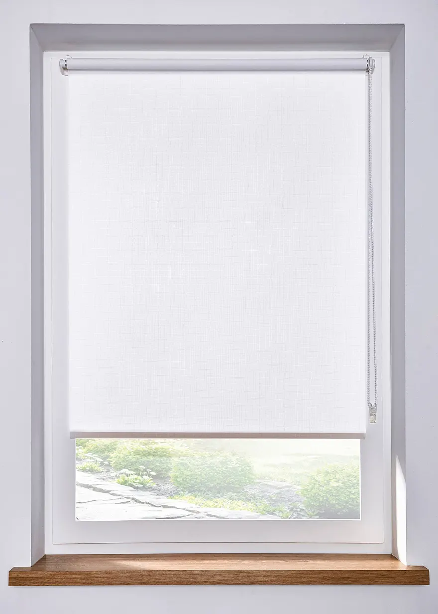 Sichtschutzrollo in Leinen Optik in weiß - bonprix Sichtschutzrollo in Leinen Optik in weiß - bonprix