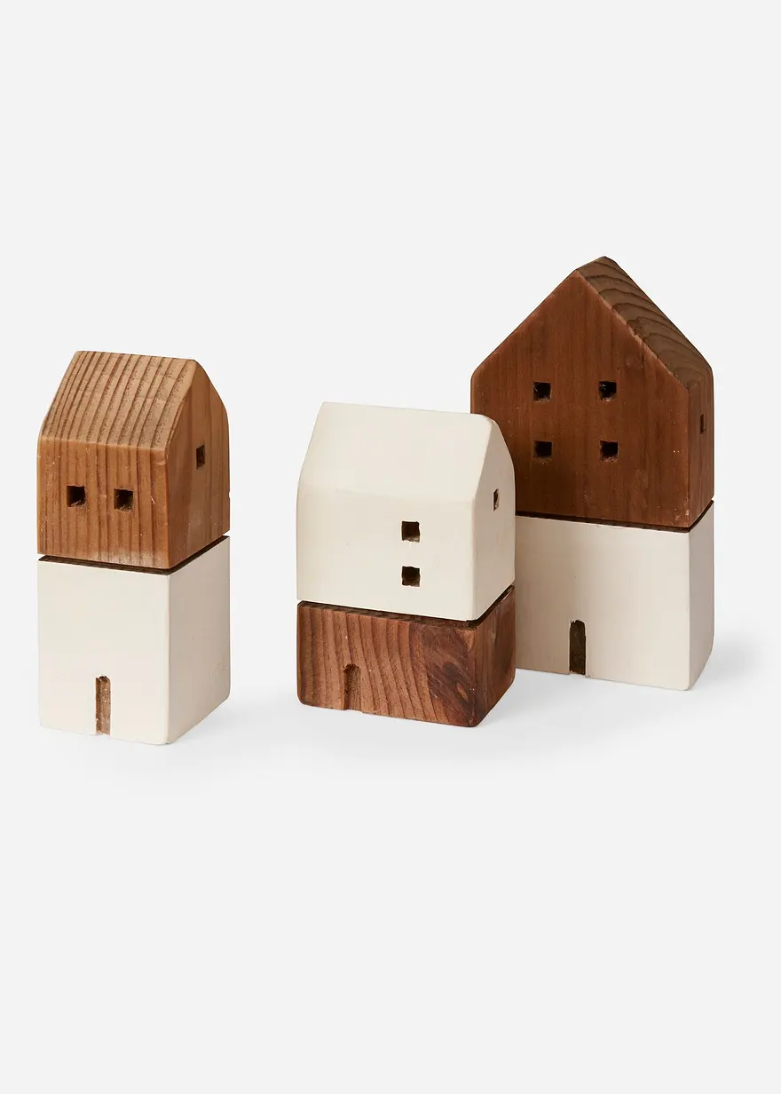 Deko-Objekt Häuser (3-tlg.Set) in beige - bpc living bonprix collection Deko-Objekt Häuser (3-tlg.Set) in beige - bpc living bonprix collection