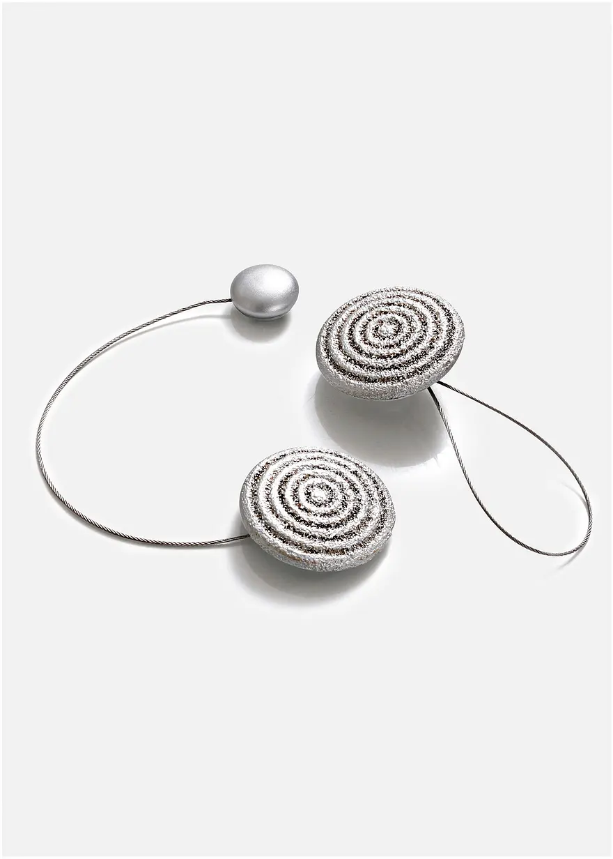 Raffhalter mit Magnet (2er Pack) in silber - bonprix Raffhalter mit Magnet (2er Pack) in silber - bonprix